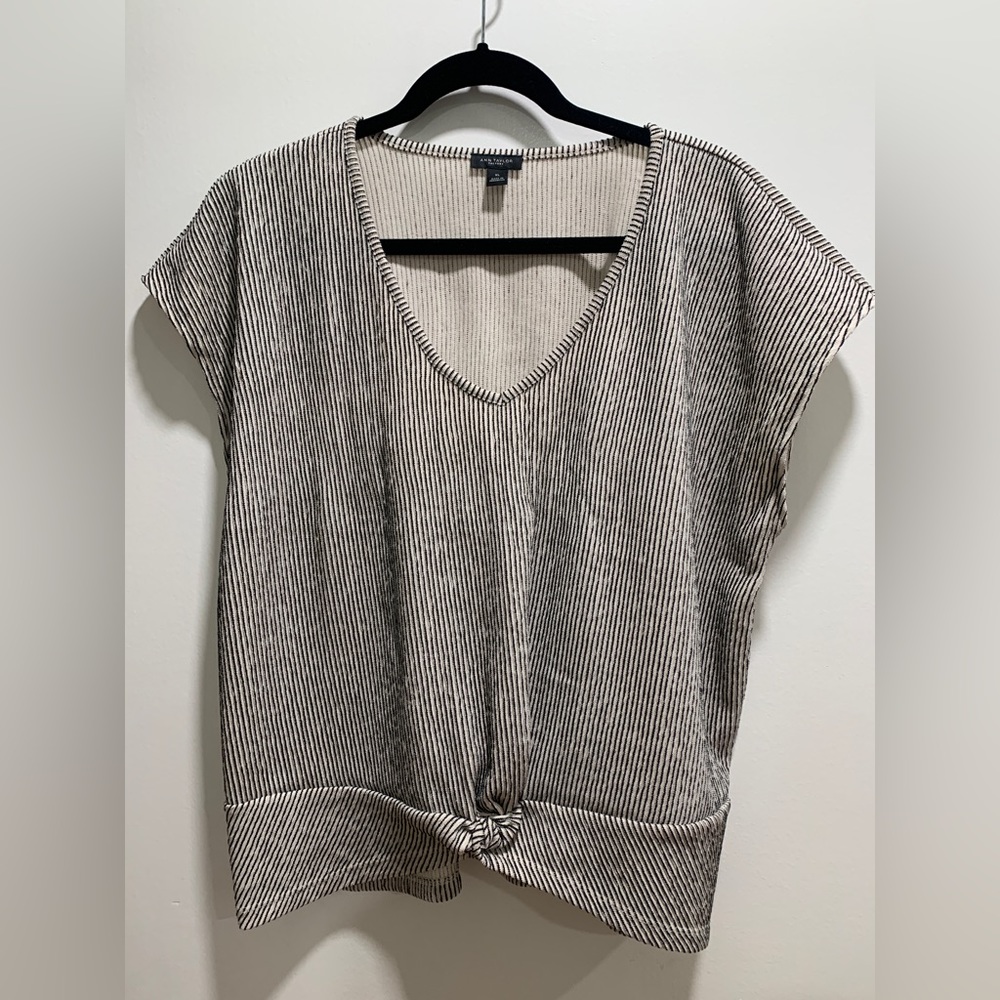 Ann Taylor Factory Top with Textured Stripes XL